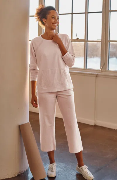 Jjill J.jill Fit Garment-dyed Embroidered Wide-leg Crops In Light Mauve Mist
