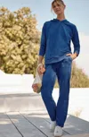 Jjill J.jill Fit Garment-dyed Pants In Dark Vast Blue Multi