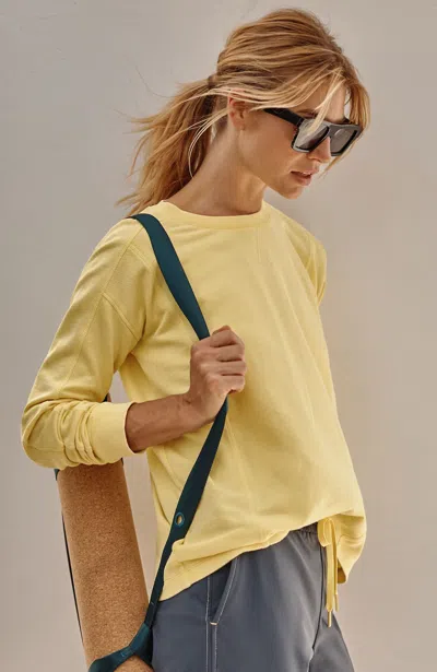 Jjill J.jill Fit Garment-dyed Pullover In Light Goldfinch