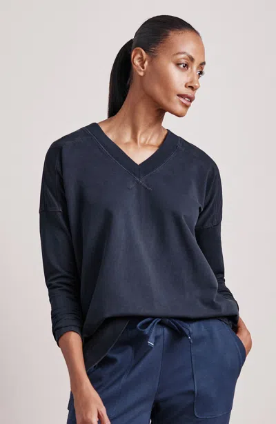 Jjill J.jill Fit Garment-dyed V-neck Top In Blue