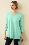 Jjill J.jill Fit Garment-dyed V-neck Top In Blue
