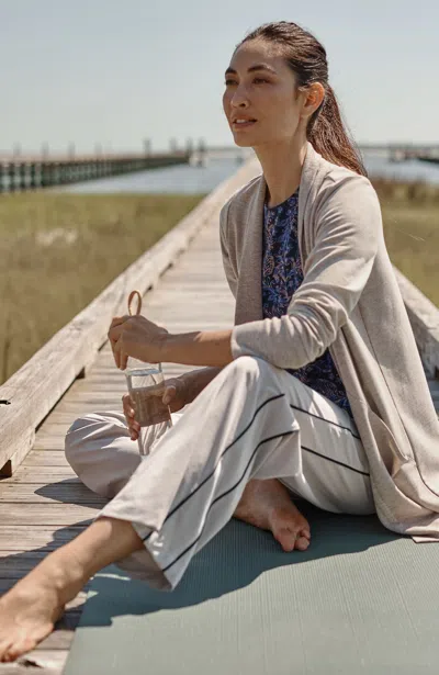 Jjill J.jill Fit On-the-go Piped Wide-leg Pants In Weimaraner,navy Blue