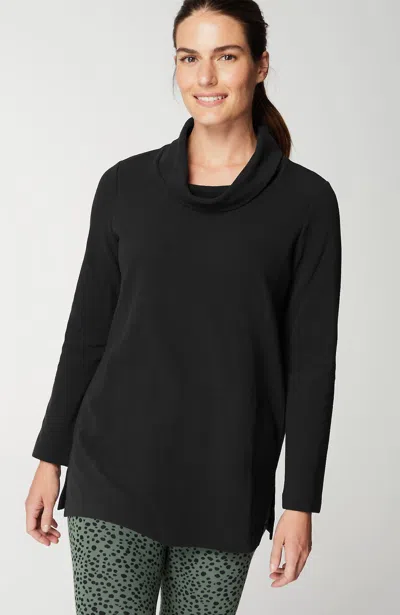 Jjill J.jill Fit Ottoman Cowl-neck Tunic In Black
