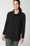 Jjill J.jill Fit Ottoman Cowl-neck Tunic In Black