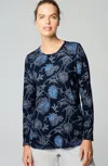 Jjill J.jill Fit Performance Long-sleeve Tee In Midnight Sky Ink Sketch