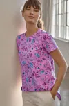 Jjill J.jill Fit Progress Shirttail Tee In Petunia Botanical Paisley