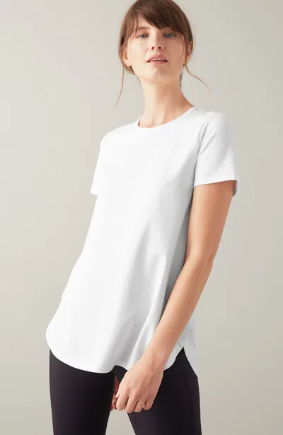 Jjill J.jill Fit Progress Pima-stretch Shirttail Tee In White