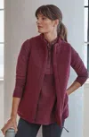 Jjill J.jill Fit Reversible Sherpa Vest In Burgundy