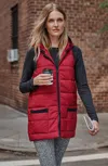 Jjill J.jill Fit Rib-trimmed Hooded Puffer Vest In Scarlet