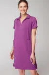 Jjill J.jill Fit Sleek Double-knit Polo Dress In Berry