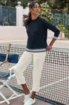 Jjill J.jill Fit Sleek Double-knit Seamed Crops In Soft Oatmeal