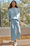 Jjill J.jill Fit Slub-terry Garment-dyed Crops In Light Blue Heron