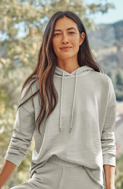 Jjill J.jill Fit Slub-terry Garment-dyed Hoodie In Light Zinc