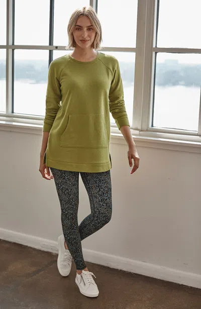 Jjill Fit Textured Fleece Tunic Pullover In Avocado