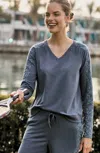 Jjill J.jill Fit V-neck Embroidered Pullover