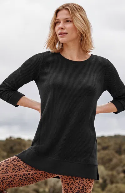 Jjill Fit Waffle-textured Tunic In Black
