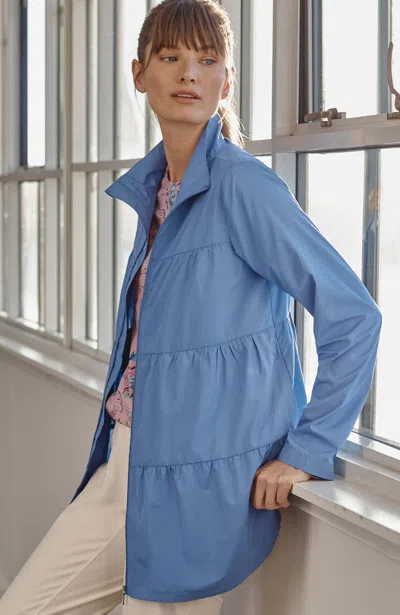 Jjill J.jill Fit Water-repellent Tiered Anorak In Saltwater