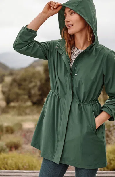 Jjill J.jill Fit Water-resistant Cinched-waist Anorak In Green