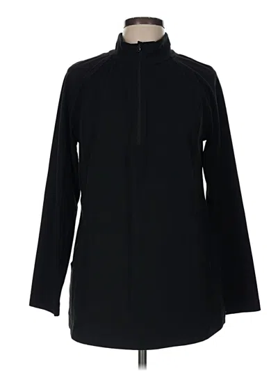 Pre-owned Jjill Fleece Jacket In Black