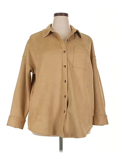 Pre-owned Jjill Fleece Jacket In Brown