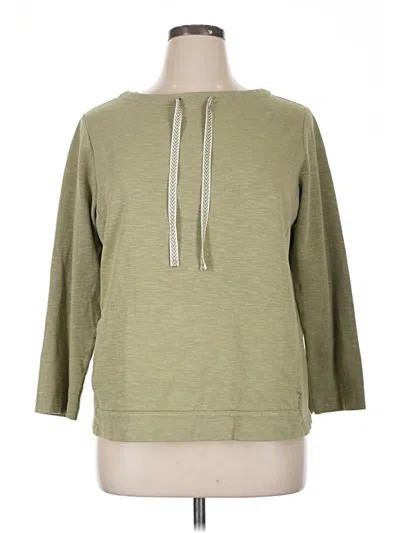 Pre-owned Jjill Fleece Jacket In Green