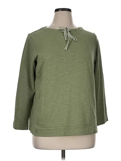 Pre-owned Jjill Fleece Jacket In Green