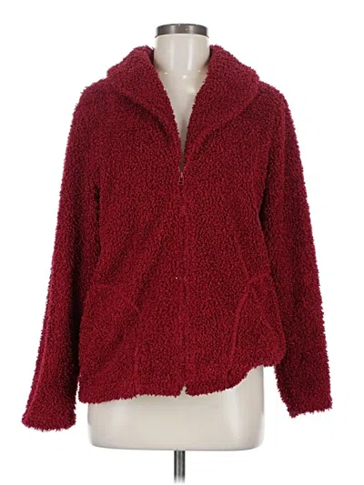 Pre-owned Jjill Fleece Jacket In Red