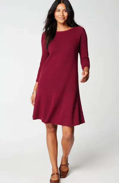 Jjill J.jill Flounced-hem Sweater Dress In Vermilion