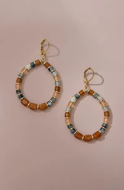 Jjill J.jill Free-spirit Beaded Hoop Earrings In Multi