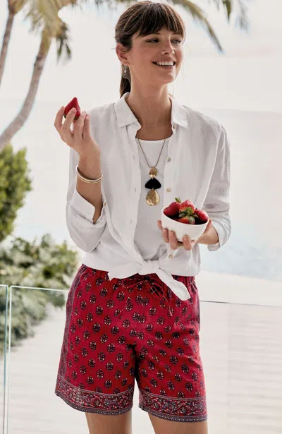 Jjill J.jill Free-spirit Paisley Pull-on Shorts