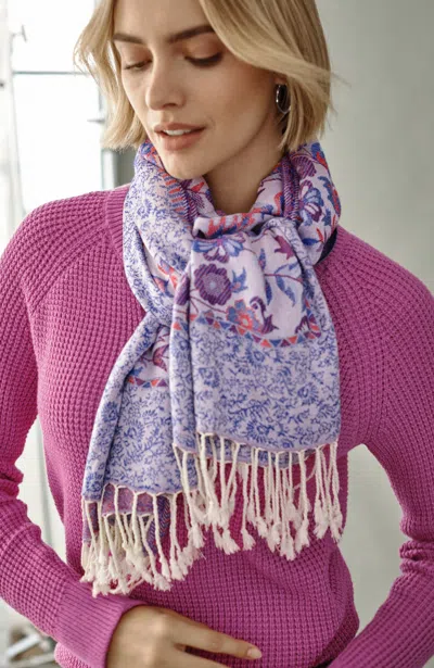 Jjill J.jill Fringe-trim Jacquard Scarf In Multi