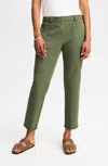 Jjill J.jill Fringed Chino Straight-leg Pants In Green