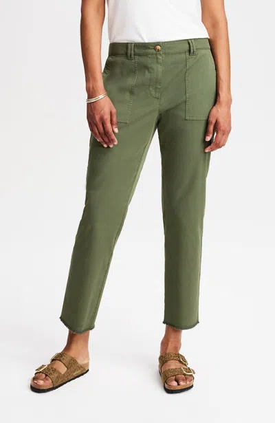 Jjill Fringed Chino Straight-leg Pants In Light Arugula