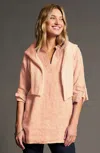 Jjill J.jill Garment-dyed Linen Popover Tunic In Light Pink Macaroon