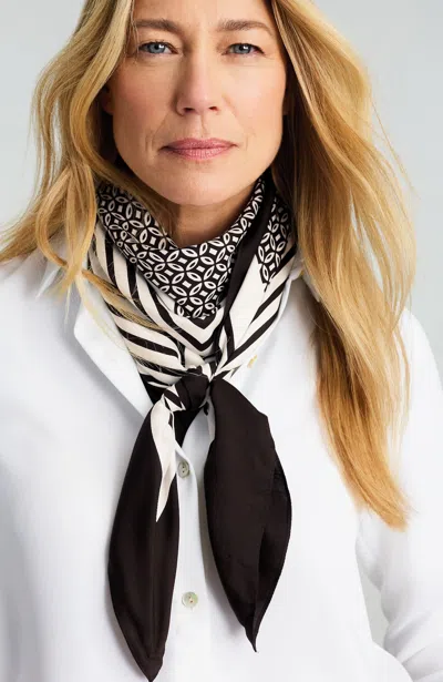 Jjill J.jill Geometric Square Scarf In Black