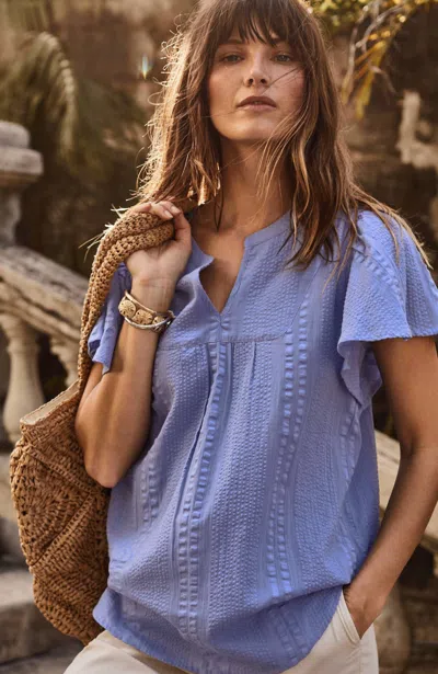 Jjill J.jill Geometrically Embroidered Textured Top In Viola