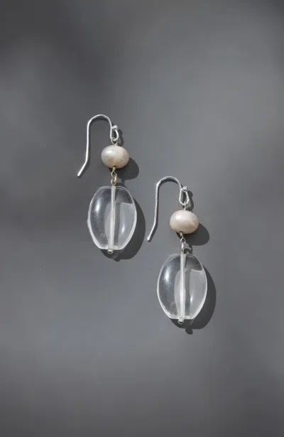Jjill J.jill Glass-beaded Drop Earrings In Clear