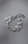 Jjill J.jill Glass-beaded Stretch Bracelet In Clear