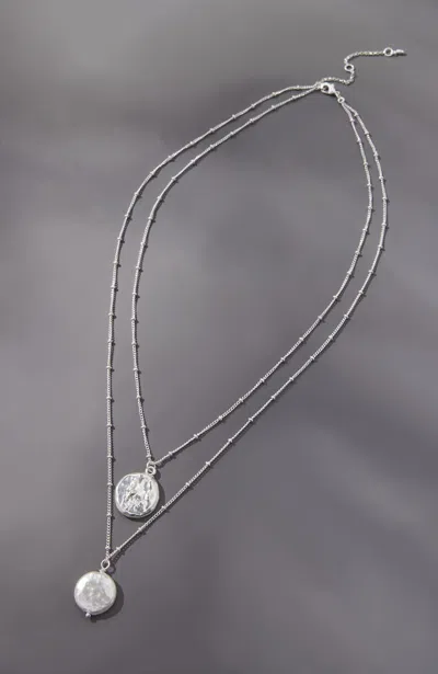 Jjill J.jill Glass Pearl Layered Necklace In Ivory