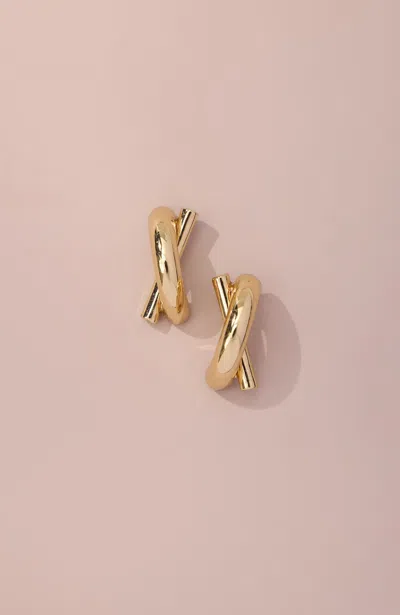 Jjill Goldtone Crossover Earrings