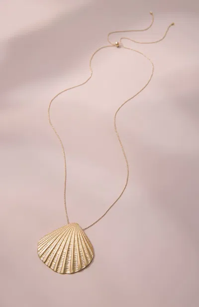 Jjill Goldtone Scallop Pendant Necklace