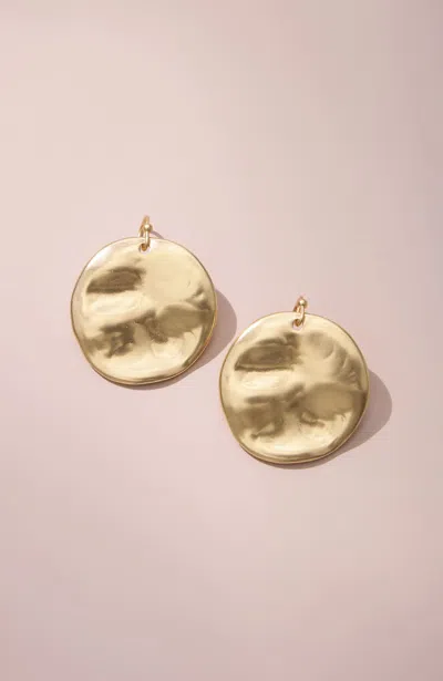 Jjill Hammered Goldtone Circle Earrings