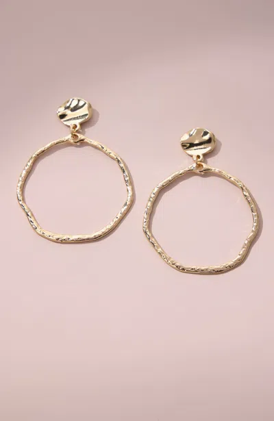 Jjill Hammered Open-circle Earrings In Gold