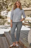 Jjill J.jill High-rise Fringe-hem Crops In Lead Wash