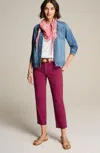Jjill J.jill High-rise Fringe-hem Crops In Light Berry Fizz