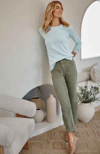 Jjill J.jill High-rise Patch-pocket Jeans In Light English Moss