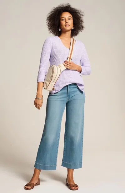 Jjill J.jill High-rise Trapunto-stitched Wide-leg Jeans In Parkside Wash