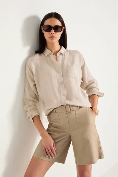 Jjill High-rise Belted Shorts In White