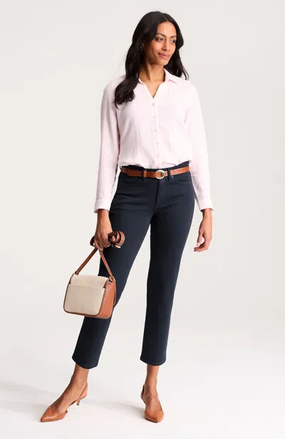 Jjill High-rise Straight-leg Cropped Jeans In Light Navy Blue