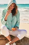 Jjill J.jill Hooded Tab-sleeve Jacket In Aqua Tint